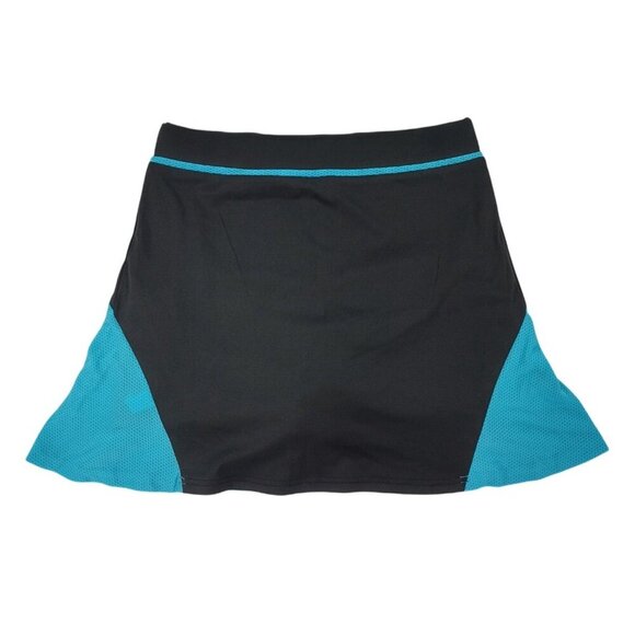 Black and blue color block sports skirt with shorts, polyester/spandex, size XL. - Picture 6 of 9